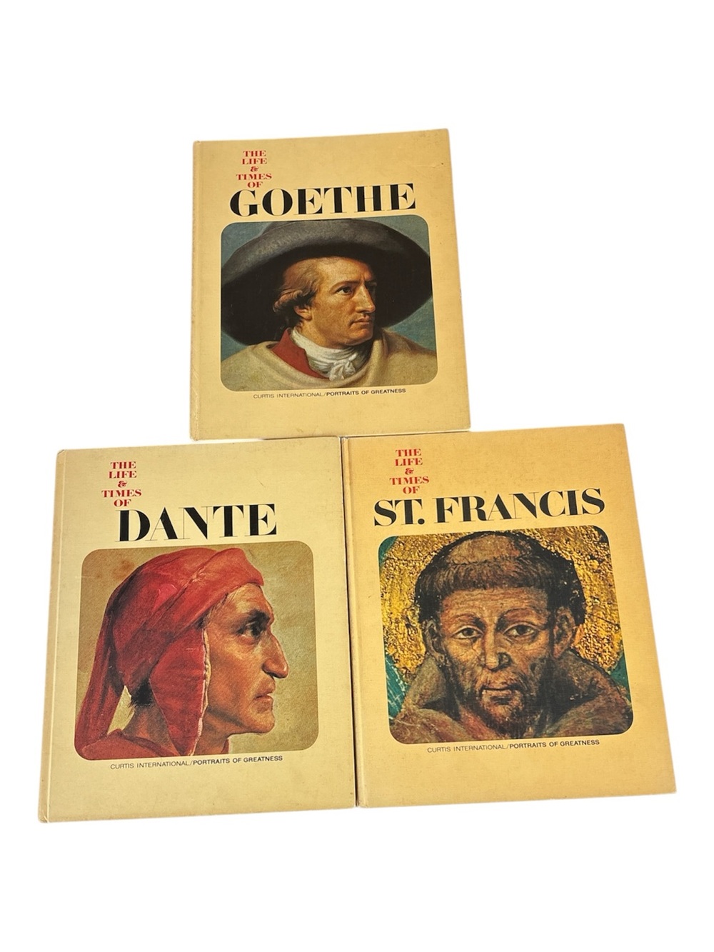 The Life & Times Coffee Table Books - Goethe, Dante, St. Francis - Cream Covers